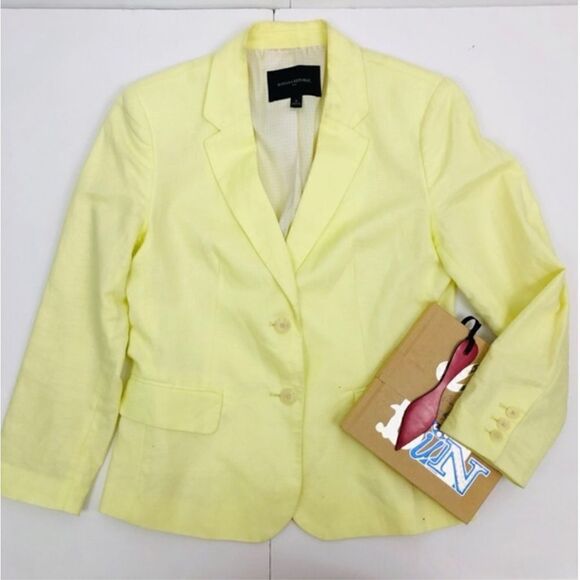 Banana Republic Citron Yellow Linen and Cotton Mix Blazer - Picture 1 of 7